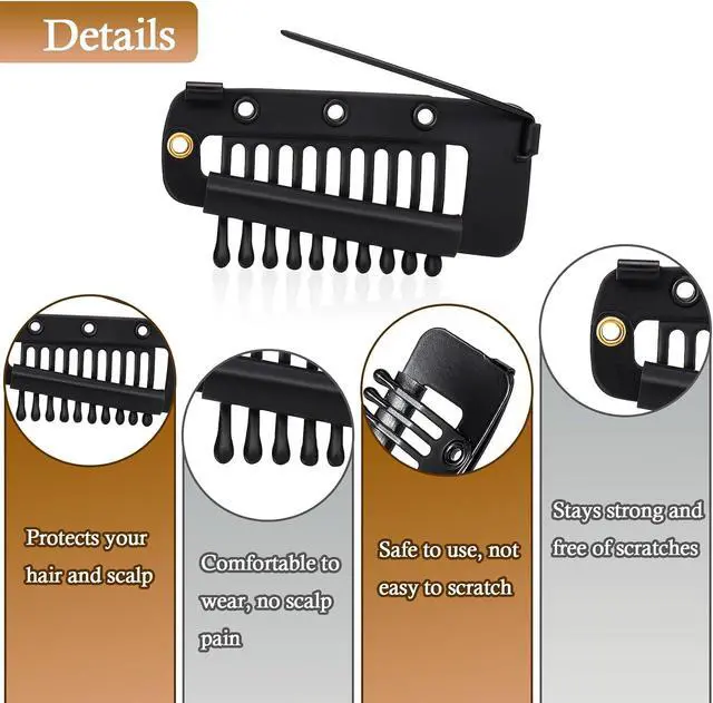 Alt view image 5 of 7 - Vodolo Chunni Clips with Safety Pins,8 PCS Strong Chunni Grip Dupatta Setting Clips Indian for Woman Black