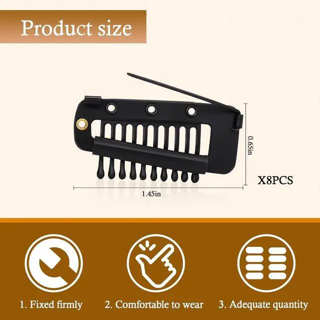 Alt view image 2 of 7 - Vodolo Chunni Clips with Safety Pins,8 PCS Strong Chunni Grip Dupatta Setting Clips Indian for Woman Black