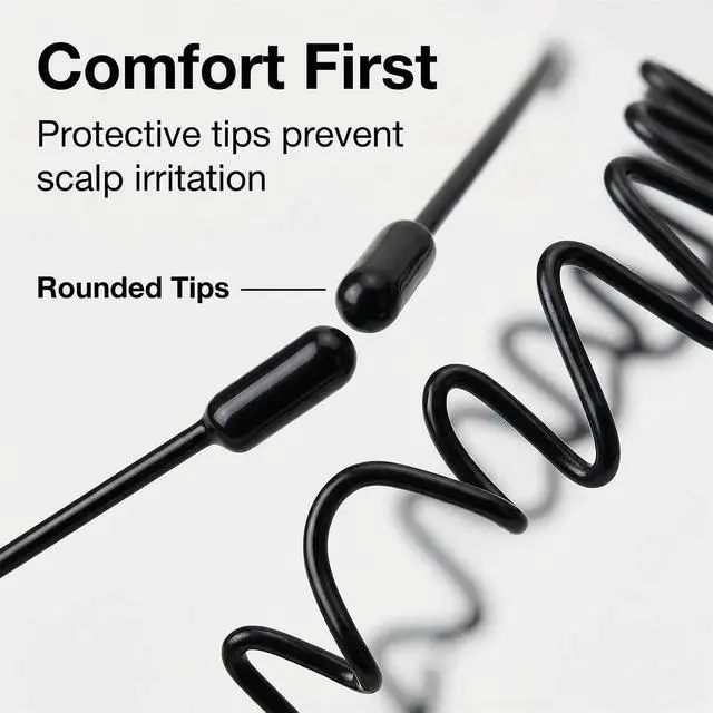 Alt view image 3 of 7 - 2pcs Metal Hair Band for Men, Wavy NonSlip Elastic Headband, RustResistant Black Metal Hair Hoop with Soft Tips, Unisex Headband for Long, Thick or Curly Hair, Sports & Daily Styling
