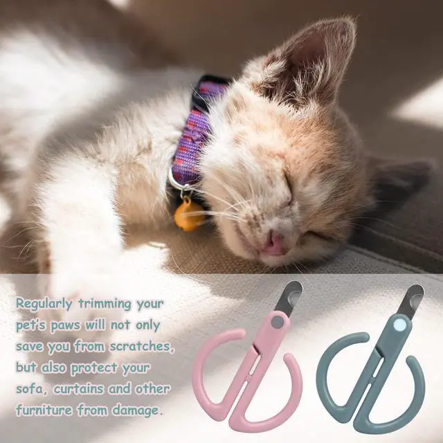 Alt view image 6 of 7 - Cat Nail Clippers, Cat Claw Trimmer for Pet Grooming Tool, Easy Cutting Cat Claw Clippers, Dog Nail Clippers, Angled Blade Sharp Claw Scissors for Small Animals Rabbit Puppy Kitten