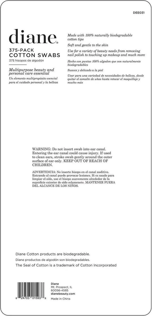 Alt view image 6 of 6 - Diane Cotton Swabs, 375 ct.
