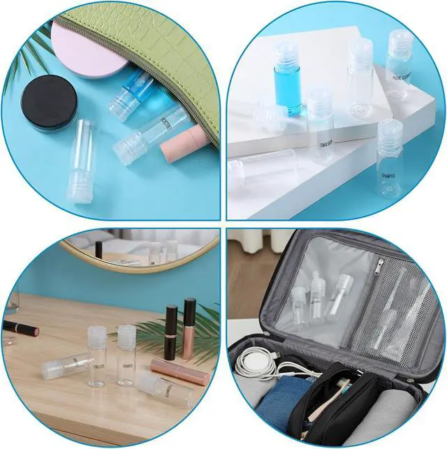 Alt view image 5 of 6 - 12 Piece 15ml/0.5oz Small Travel Tube Bottles Travel Size Make up Sample Containers Leak Proof Clear Plastic Mini Cosmetic Bottles Refillable Empty Lotion Squeeze Bottle for Liquid Toiletries Cosmetic