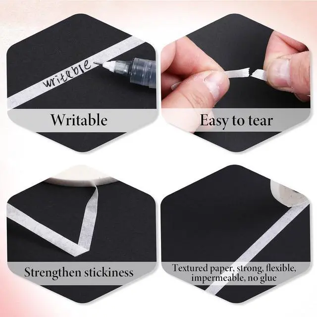Alt view image 5 of 7 - 3 PCS Nail Tape for Nail Art, White Striping Tape for Press on Nails Removable Paper Tapes French Tip Nails Arts Tapes for DIY Decoration Design French Style Manicure 3/5/12mm
