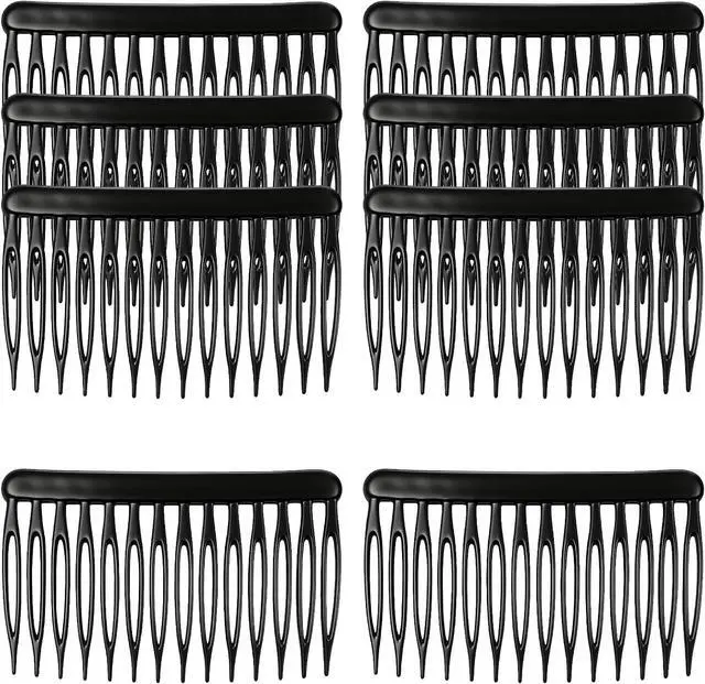Main image of 8Pcs 14 Teeth Hair Side Comb Twist Vintage Style Decorative Hair Comb Clips Fine Styling Combs for Women Girls Bridal Wedding Long Curly Hair (Black)