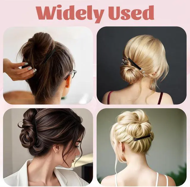 Alt view image 6 of 7 - 8Pcs 14 Teeth Hair Side Comb Twist Vintage Style Decorative Hair Comb Clips Fine Styling Combs for Women Girls Bridal Wedding Long Curly Hair (Black)