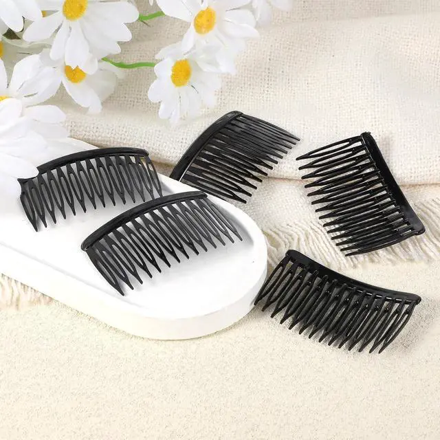 Alt view image 7 of 7 - 8Pcs 14 Teeth Hair Side Comb Twist Vintage Style Decorative Hair Comb Clips Fine Styling Combs for Women Girls Bridal Wedding Long Curly Hair (Black)