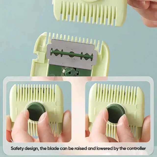 Alt view image 5 of 7 - 2 in 1 Hair Trimmer with 10 Replacement Blades, Razor Comb, and Sharp Double Edge Cutting Comb (White) | Razor Comb, and Sharp Double Edge Cutting Comb