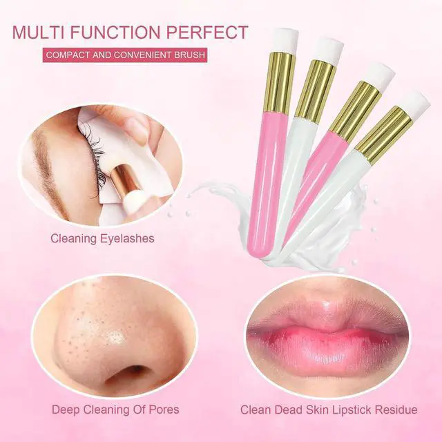 Alt view image 5 of 6 - 4 Lash Shampoo Brushes, Nose Pore Cleaner, Lash Ext Wash Brush | Eyelash Extension, Facial Deep Cleaning Washing, Brush Tools