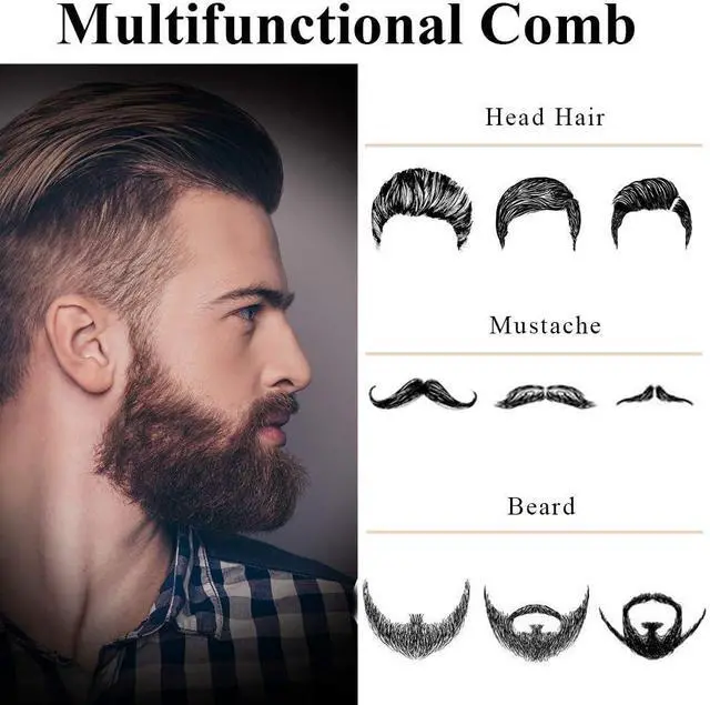 Alt view image 4 of 7 - AhfuLife Stainless Steel Metal Hair & Beard Comb, Multifunctional Folding EDC Pocket Comb With Bottle Opener Fits In Keychain - Anti-Static Hair & Beard Care Comb Mustache Comb - Presented in Gift Box