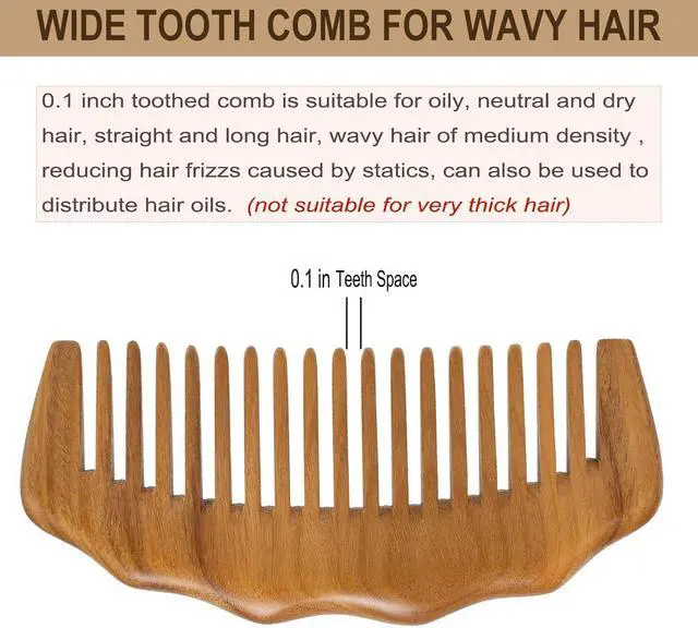 Alt view image 7 of 7 - Wooden Comb for Hair & Beard, for Scalp Massage & Distribute Oils | No Statics Green Sandalwood Reduce Hair Loss Caused by Static, with 1 Storage Pouch for Travel
