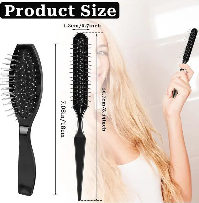 Alt view image 4 of 7 - Wig Brush Set, Stainless Steel Wire Bristle Brush for Synthetic Hair, Portable Brush and Combs for Human Hair Wigs and Extensions