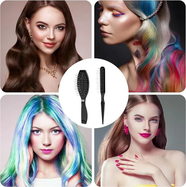 Alt view image 7 of 7 - Wig Brush Set, Stainless Steel Wire Bristle Brush for Synthetic Hair, Portable Brush and Combs for Human Hair Wigs and Extensions