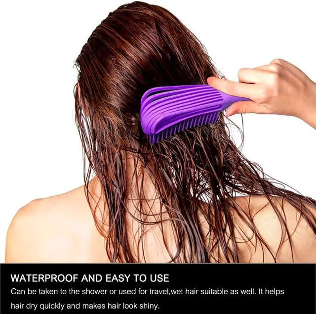 Alt view image 6 of 7 - Hair Brush, Detangling Brush for Afro America/African Hair Textured 3a to 4c Kinky Wavy/Curly/Coily/Wet/Dry/Oil/Thick/Long Hair, Knots Detangler Scalp Massage Comb (2 pcs, Black-Purple)