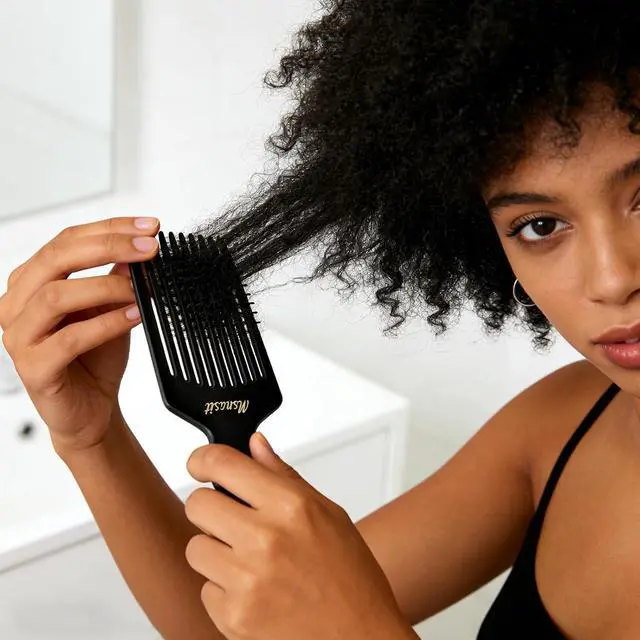 Alt view image 5 of 7 - Afro Hair Pick Comb for Curly Hair, Wide Long Tooth Beard Pick Tool | Volume & Styling Detangling Comb For Men and Women