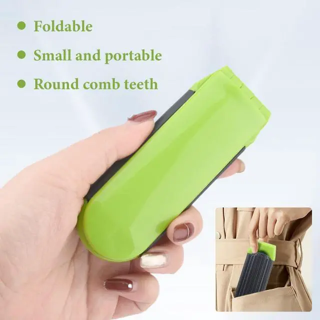 Alt view image 7 of 7 - 4pcs Folding Travel Hair Brush with Mirror and Massage Comb | Compact Pocket Brushs,Folding Hair Brush for Purse,Travel Hair Brush for Women