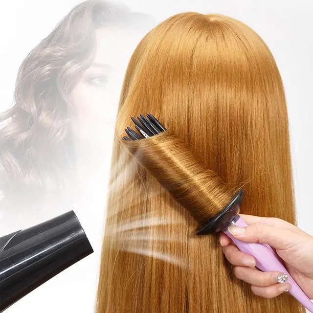 Alt view image 4 of 7 - Curling Roll Comb Curl Defining Brush Round Curly Hair Comb Beautiful Curls Travel friendly Hair Styling Tool Create, Green