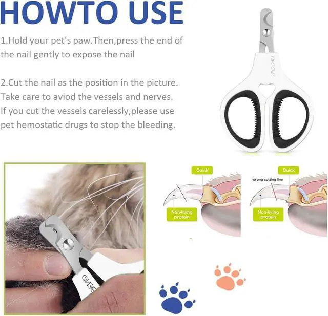Alt view image 3 of 7 - Pet Nail Clippers, Cat & Kitten Claw Nail Clipper Safe Sharp Trimmer | Update Version Professional Stainless Steel Pet Nail Clipper for Cat, Puppy,Rabbit, Kitten & Small Dog,Sharp & Safe (Black)