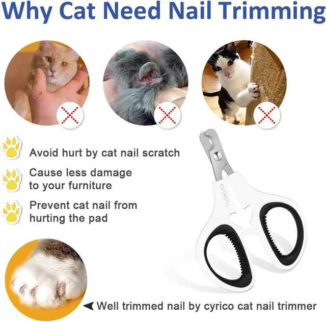 Alt view image 5 of 7 - Pet Nail Clippers, Cat & Kitten Claw Nail Clipper Safe Sharp Trimmer | Update Version Professional Stainless Steel Pet Nail Clipper for Cat, Puppy,Rabbit, Kitten & Small Dog,Sharp & Safe (Black)