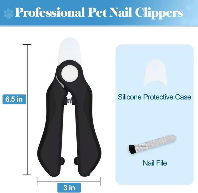 Alt view image 2 of 7 - Swihauk Heavy Duty Dog Nail Clippers and Trimmers, Professional Pet Nail Clippers with Nail File for Dogs Cats Small Animal, Claw Clippers with Safety Guard to Prevent Over-Cutting, Black