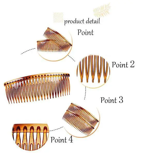 Alt view image 3 of 7 - Fodattm 4PCS Large 5 Inches 24 Teeth Hair Side Comb French Hair Accessories Plastic Hair Clip Clamp for Men Women (A#)