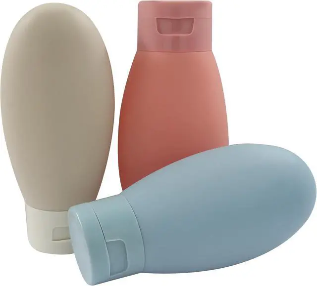 Main image of 3pcs 60ml Travel Bottles, Containers for Toiletries | Solid Color, Leakproof, Squeezable, Refillable Containers, For Shampoo & Lotion