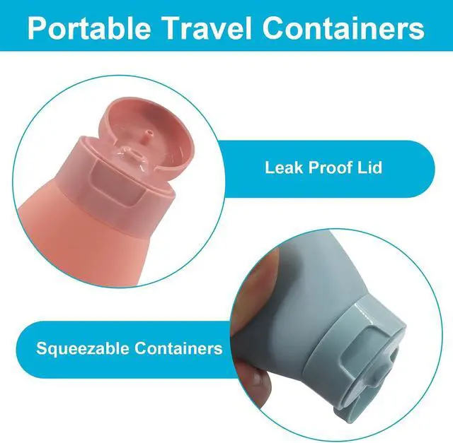 Alt view image 3 of 7 - 3pcs 60ml Travel Bottles, Containers for Toiletries | Solid Color, Leakproof, Squeezable, Refillable Containers, For Shampoo & Lotion