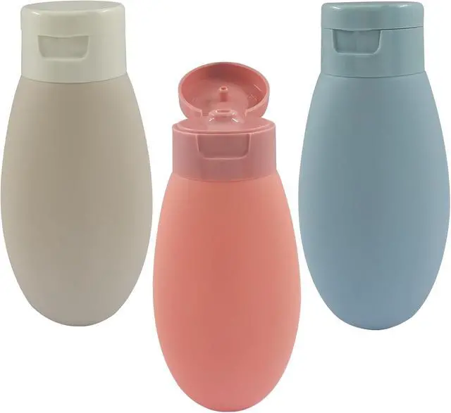 Alt view image 6 of 7 - 3pcs 60ml Travel Bottles, Containers for Toiletries | Solid Color, Leakproof, Squeezable, Refillable Containers, For Shampoo & Lotion