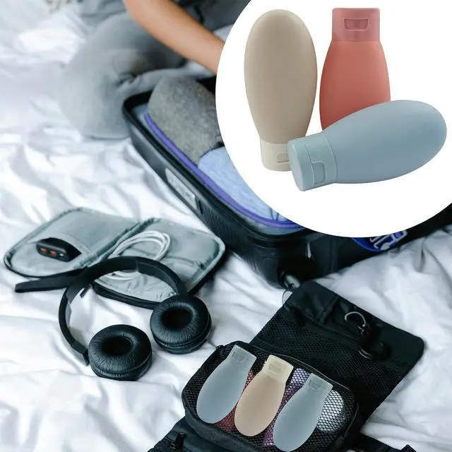 Alt view image 7 of 7 - 3pcs 60ml Travel Bottles, Containers for Toiletries | Solid Color, Leakproof, Squeezable, Refillable Containers, For Shampoo & Lotion