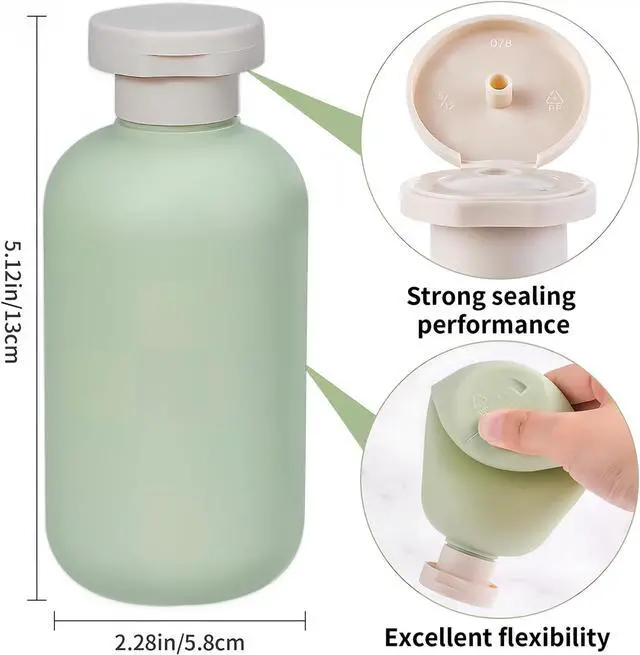 Alt view image 5 of 6 - 6.8oz Travel Shampoo and Conditioner Bottles,Refillable Squeeze Bottles with Flip Cap for Creams,Lotion,Shampoo,Conditioner(2 PCS)