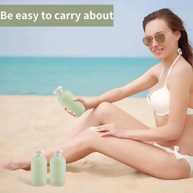 Alt view image 4 of 6 - 6.8oz Travel Shampoo and Conditioner Bottles,Refillable Squeeze Bottles with Flip Cap for Creams,Lotion,Shampoo,Conditioner(2 PCS)