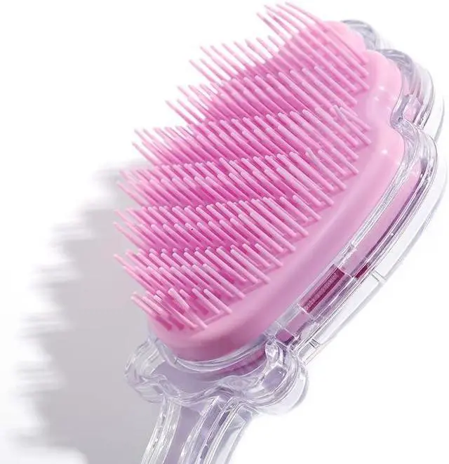 Alt view image 2 of 2 - Mermaid Detangler Hair Brush, Detangling Hair Comb Christmas Shell Glitter Comb Hairbrush Massage Scalp No Pain Detangler for Dry & Wet Hair Kids Girls Woman (Pink)