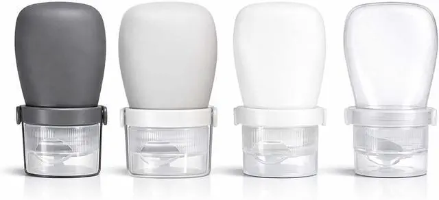 Main image of 1 oz Travel Bottles, Leakproof Silicone Squeeze Bottle Mini Travel Size Container for Toiletries Lotion Shampoo and Conditioner Liquid Salad Dressing to go Condiment, TSA Approved, 4 Pack