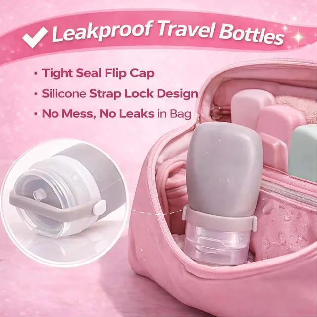 Alt view image 5 of 7 - 1 oz Travel Bottles, Leakproof Silicone Squeeze Bottle Mini Travel Size Container for Toiletries Lotion Shampoo and Conditioner Liquid Salad Dressing to go Condiment, TSA Approved, 4 Pack