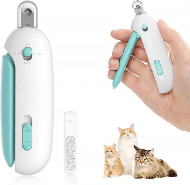 Main image of Petgravity Cat Nail Clipper, Adjustable 3-Size Trimming Hole with Hidden Nail File Anti-Splash Claw Trimmer, Safe Nail Clipping Grooming Tool Claw Clipper for Cats Kitten