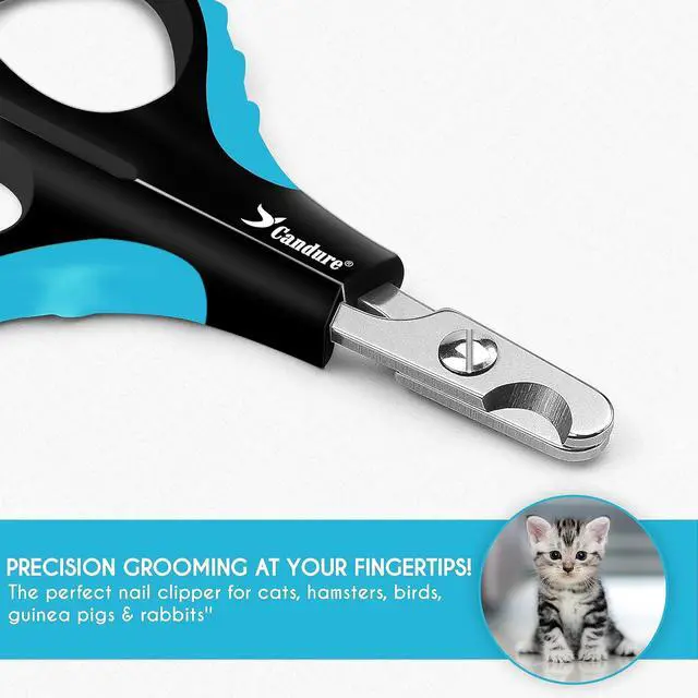 Alt view image 2 of 7 - Candure Cat Nail Clipper Stainless Steel Cat Claw Trimmers for Rabbits, Guinea Pigs, Birds, Puppies, Kittens and Small Animals Pet Nail Clipper for Professional and Home Use (Blue)