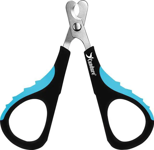 Main image of Candure Cat Nail Clipper Stainless Steel Cat Claw Trimmers for Rabbits, Guinea Pigs, Birds, Puppies, Kittens and Small Animals Pet Nail Clipper for Professional and Home Use (Blue)