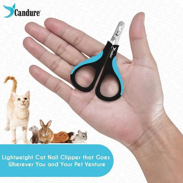 Alt view image 5 of 7 - Candure Cat Nail Clipper Stainless Steel Cat Claw Trimmers for Rabbits, Guinea Pigs, Birds, Puppies, Kittens and Small Animals Pet Nail Clipper for Professional and Home Use (Blue)