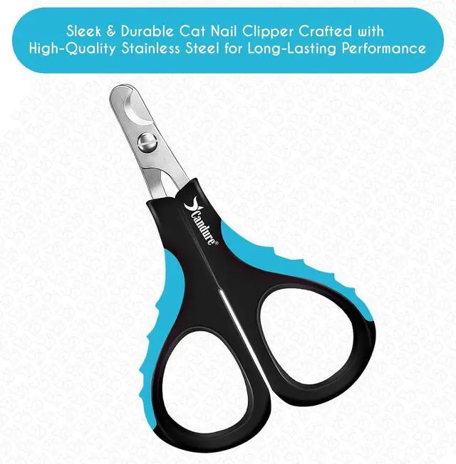 Alt view image 4 of 7 - Candure Cat Nail Clipper Stainless Steel Cat Claw Trimmers for Rabbits, Guinea Pigs, Birds, Puppies, Kittens and Small Animals Pet Nail Clipper for Professional and Home Use (Blue)