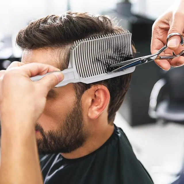 Alt view image 5 of 7 - Fade Combs - 2PCS Barber Gradient Positioning Combs, Flat/Curved Push Edge for Blending Fades, Hair Cutting Guide Tools for Home & Salon Use