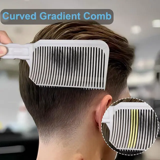 Alt view image 6 of 7 - Fade Combs - 2PCS Barber Gradient Positioning Combs, Flat/Curved Push Edge for Blending Fades, Hair Cutting Guide Tools for Home & Salon Use