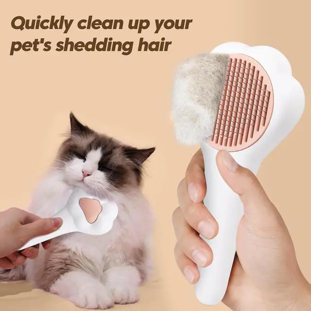 Alt view image 3 of 7 - Self-Cleaning Cat Brush for Shedding with Cat Nail Clipper 2-Piece Set | Suitable for pets that Shed a Lot or Have Overgrown Nails, Including Long & Short-Haired Cats, Small & Medium Dogs, Rabbits