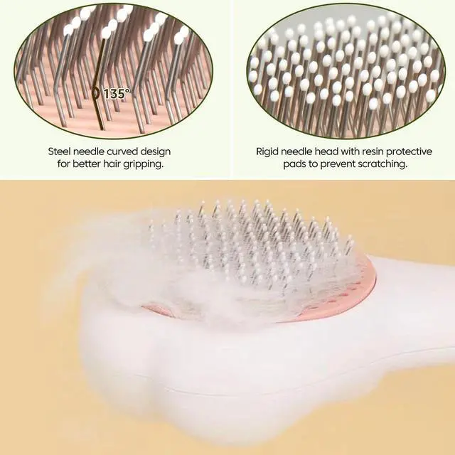 Alt view image 5 of 7 - Self-Cleaning Cat Brush for Shedding with Cat Nail Clipper 2-Piece Set | Suitable for pets that Shed a Lot or Have Overgrown Nails, Including Long & Short-Haired Cats, Small & Medium Dogs, Rabbits