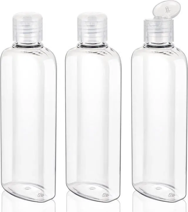 Main image of Travel Shampoo Bottles 7.7oz/220ml 3 Pack Plastic Squeeze Bottles | Leak Proof, Clear Travel Bottles with Flip Cap, Refillable Containers, Plastic Travel Toiletry Bottles, for Lotion, Shampoo