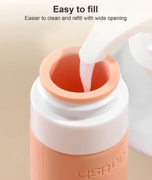 Alt view image 3 of 7 - Quatish Travel Bottles for Toiletries, Original Patented Leak Proof Travel Size Containers, 3 oz Tsa Approved Silicone Shampoo and Conditioner Bottles, 4 Pack, Multi-Color