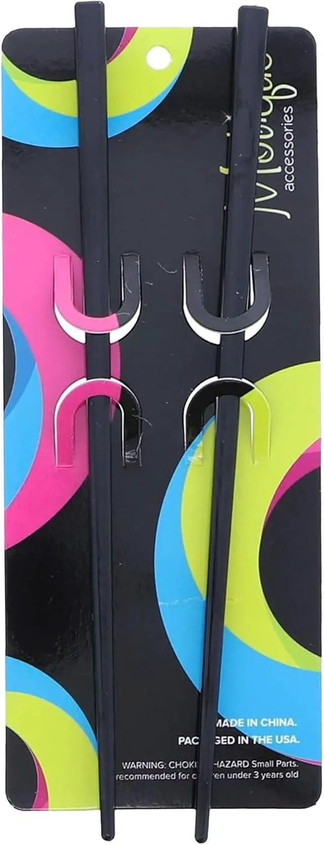 Alt view image 3 of 4 - 2 Hair Sticks Solid Straight Chopsticks for Women - Black