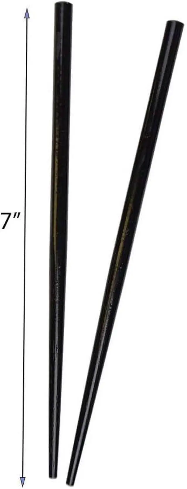 Alt view image 4 of 4 - 2 Hair Sticks Solid Straight Chopsticks for Women - Black