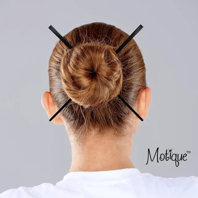 Alt view image 2 of 4 - 2 Hair Sticks Solid Straight Chopsticks for Women - Black
