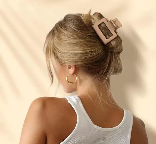 Alt view image 7 of 7 - DEPOKA Matte Hair Clips for Women Girls - 2" Rectangle & 1.6" Double Row Teeth Small Jaw Clips, Non-Slip Design for Thin/Fine Hair (White, Khaki, Brown, Black)