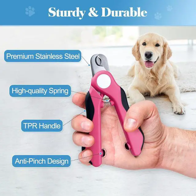Alt view image 5 of 7 - Swihauk Heavy Duty Dog Nail Clippers and Trimmers, Professional Pet Nail Clippers with Nail File for Dogs Cats Small Animal, Claw Clippers with Safety Guard to Prevent Over-Cutting, Pink