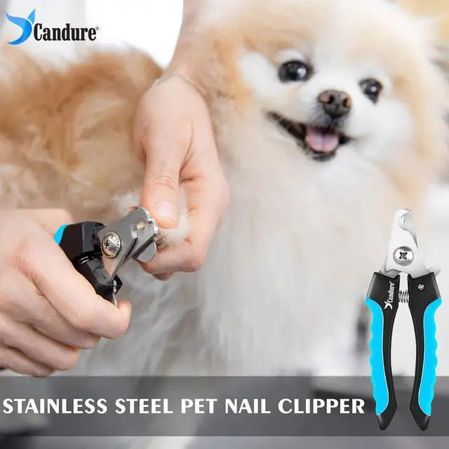 Alt view image 4 of 7 - Candure Pet Nail Clippers Professional Nail Trimmer Suitable for Puppy, Cats, Rabbits and Guinea Pigs - Safety Lock/Protective Guard to Avoid Over Cutting (Blue, Small)